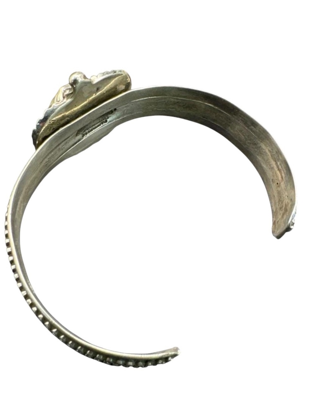 Adam Fierro Sterling Silver Santa Rita Turquoise Cuff Bracelet 6.5” Native Cuff - Picture 3 of 8